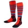 Falke SK2 Stripes Kids Ski Socks Samba Orange -Ski Work Store sk2 trend samba orange